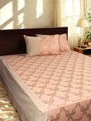 Peach Ogee Jacquard Bed Cover Set with 2 Pillow Covers