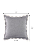 Self Flenge Cotton Cushion Covers Blue Set of 2