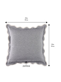 Self Flenge Cotton Cushion Covers Blue Set of 2