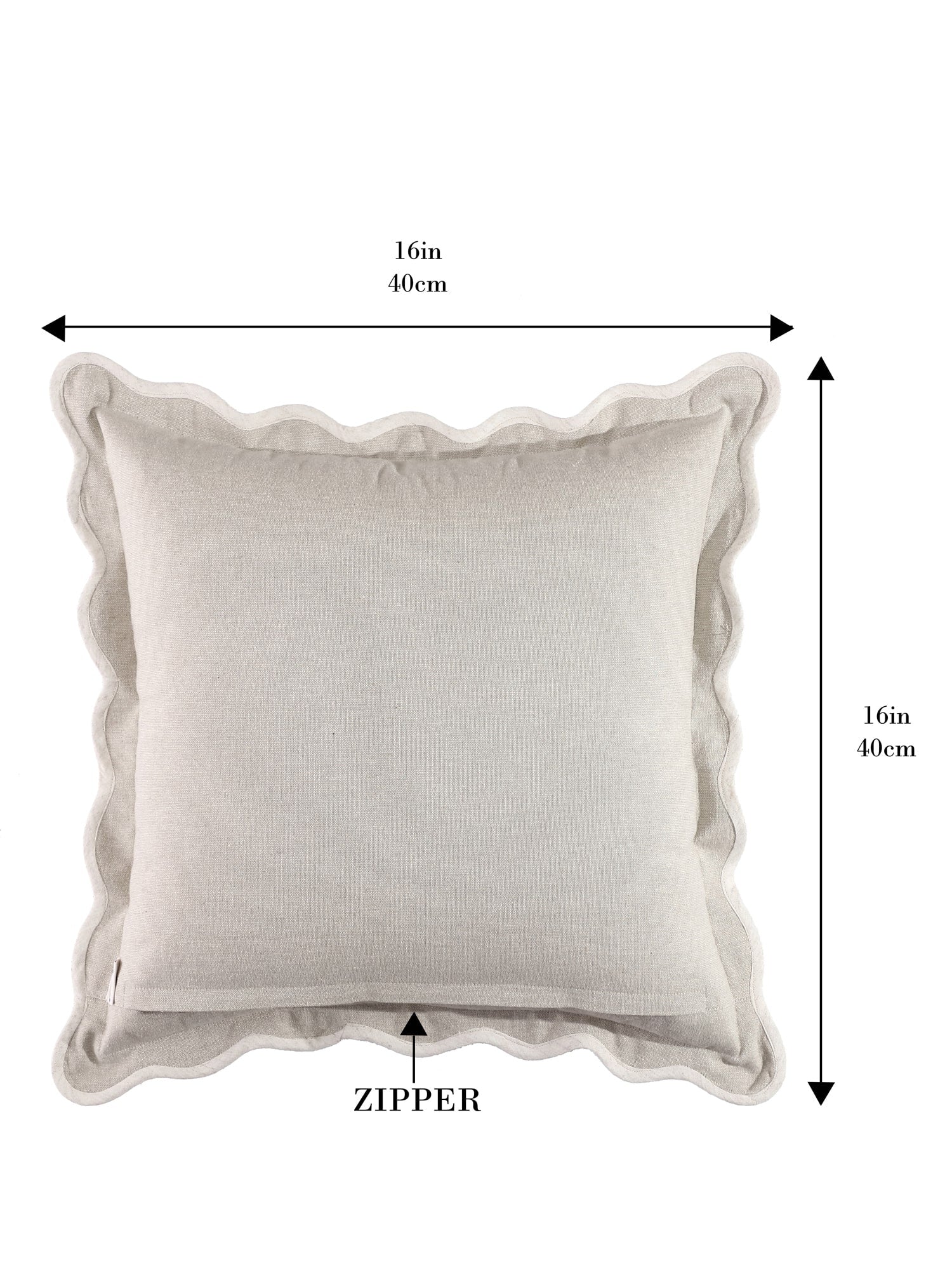 Self Flenge Cotton Cushion Covers Grey Set of 2