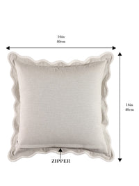 Self Flenge Cotton Cushion Covers Grey Set of 2