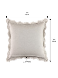 Self Flenge Cotton Cushion Covers Grey Set of 2