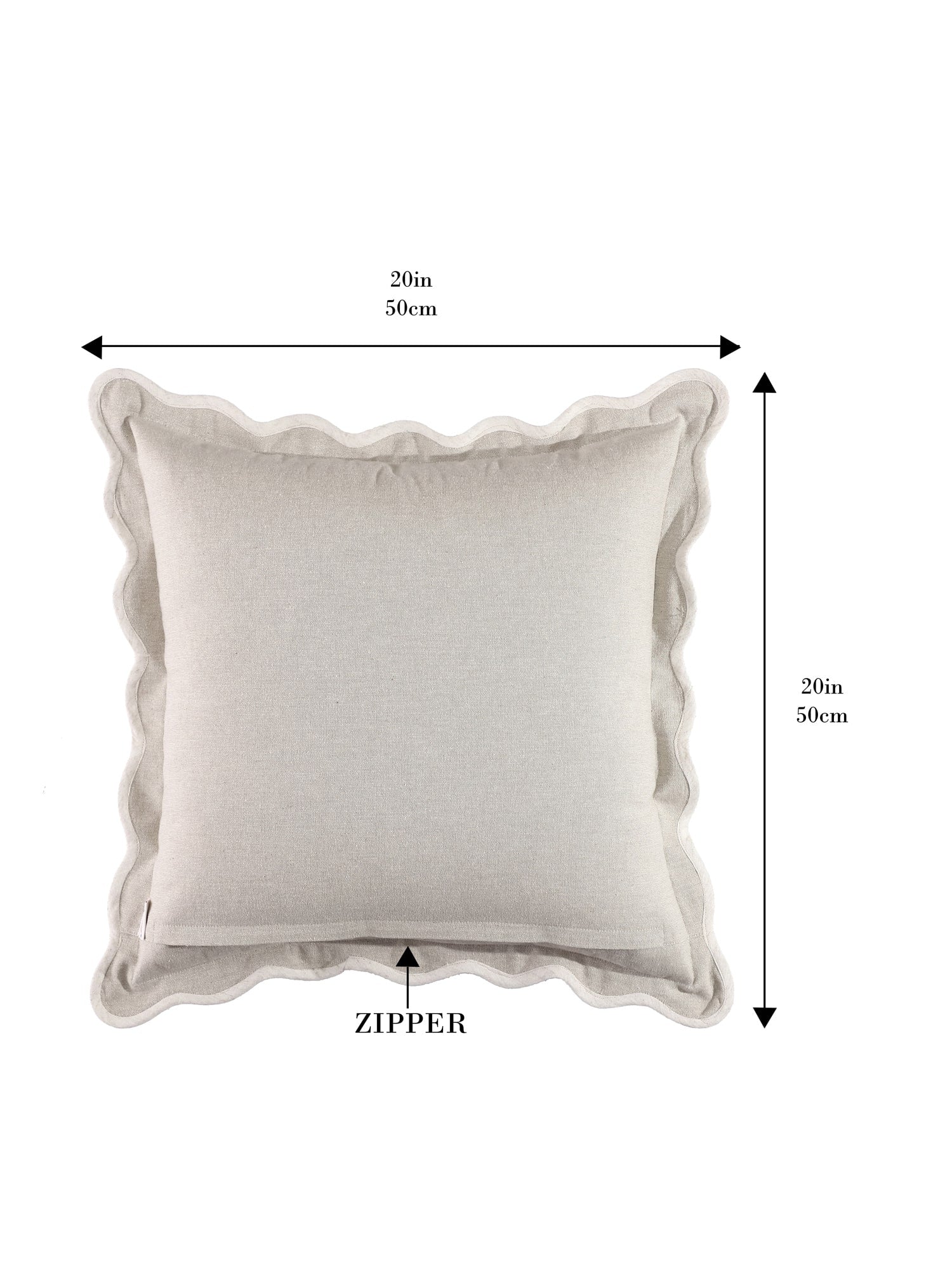 Self Flenge Cotton Cushion Covers Grey Set of 2