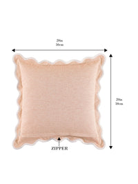 Self Flenge Cotton Cushion Covers Orange Set of 2