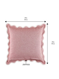 Self Flenge Cotton Cushion Covers Red Set of 2