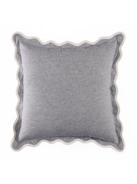 Self Flenge Cotton Cushion Covers Blue Set of 2