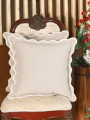 Self Flenge Cotton Cushion Covers Grey Set of 2