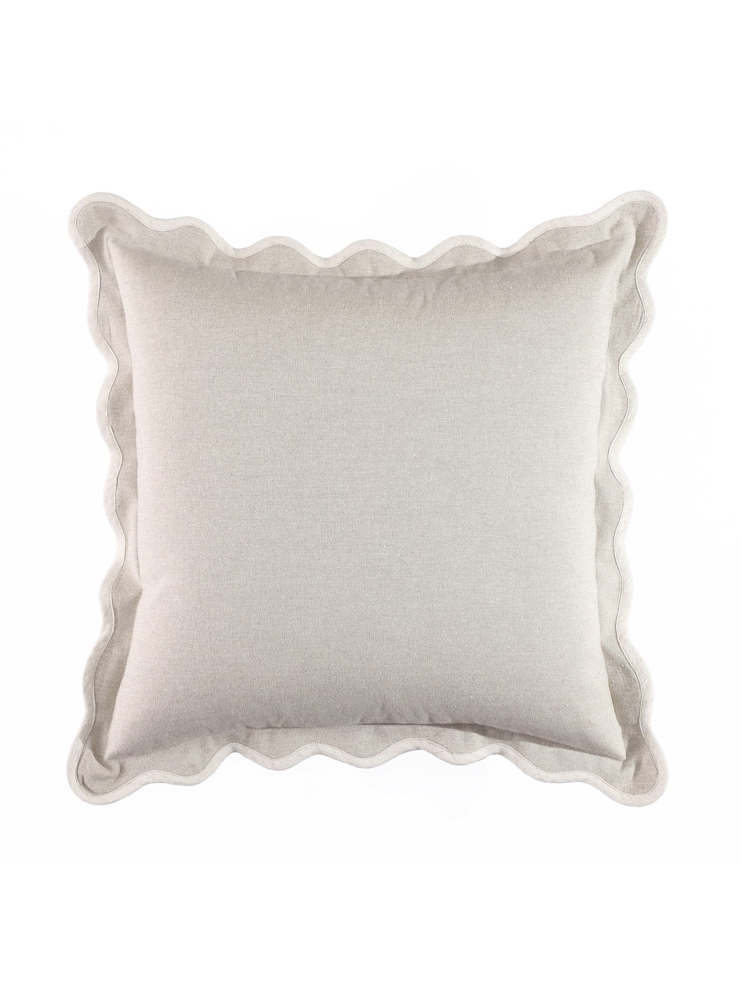 Self Flenge Cotton Cushion Covers Grey Set of 2