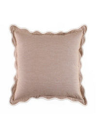 Self Flenge Cotton Cushion Covers Brown Set of 2