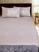 Silver Self Design Damask Bedcover With 2 Pillow Covers