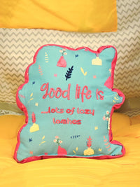 Sleeping Cat Printed Shape Cushion for Kids