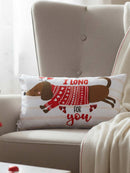 Love Paws Embroidered Cushion Cover - 12x20 Inch
