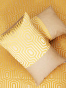 Yellow Hexa Jacquard Bed Cover Set with Matching Pillow Covers