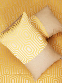 Yellow Hexa Jacquard Bed Cover Set with Matching Pillow Covers