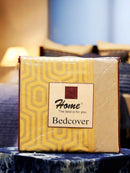 Yellow Hexa Jacquard Bed Cover Set with Matching Pillow Covers